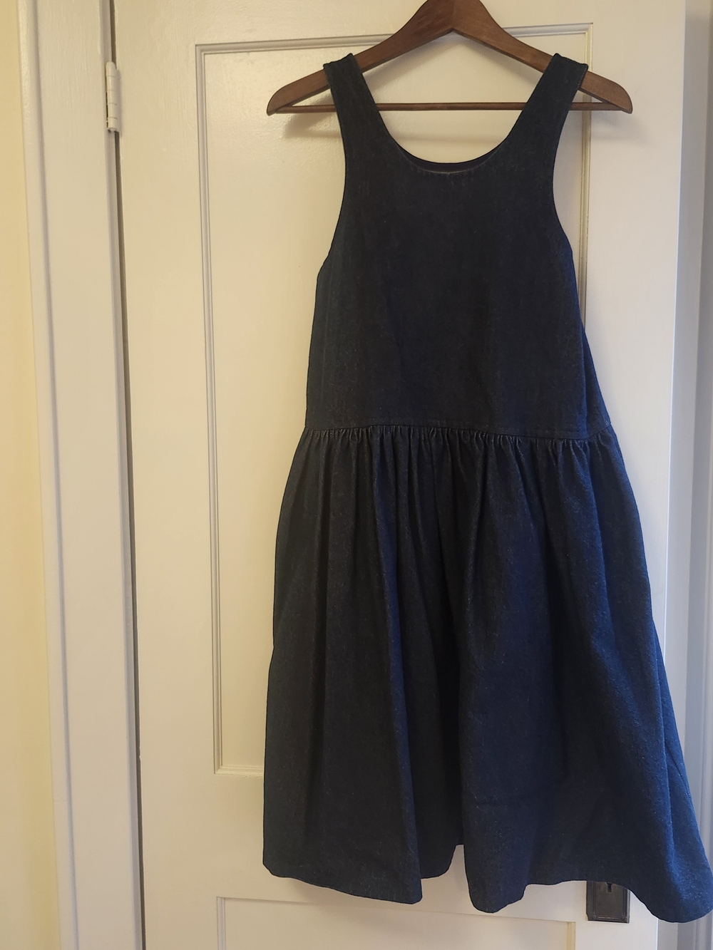 Deep Navy Blue Sleeveless Denim Dress